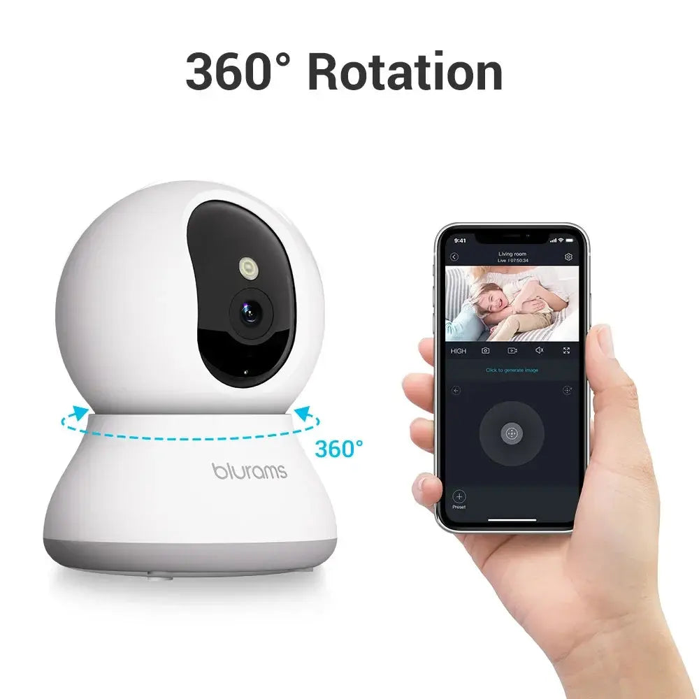 Blurams 2K Indoor Security Camera – Home Camera for Pets & Elderly with One-Touch Call, A31S-2Pc
