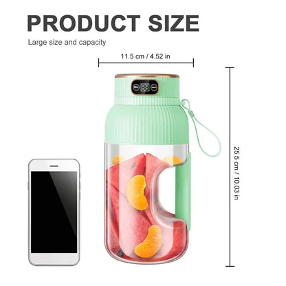 Portable Blender 1000ML – USB Rechargeable Juicer Cup for Smoothies